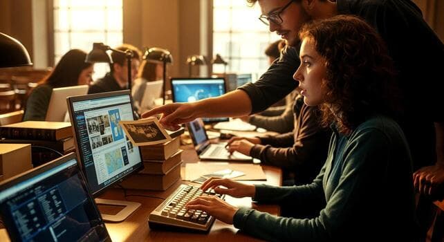 Team collaborating in an office environment